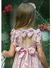 Mauve Lace Floor Length Keyhole Back Country Flower Girl Dress